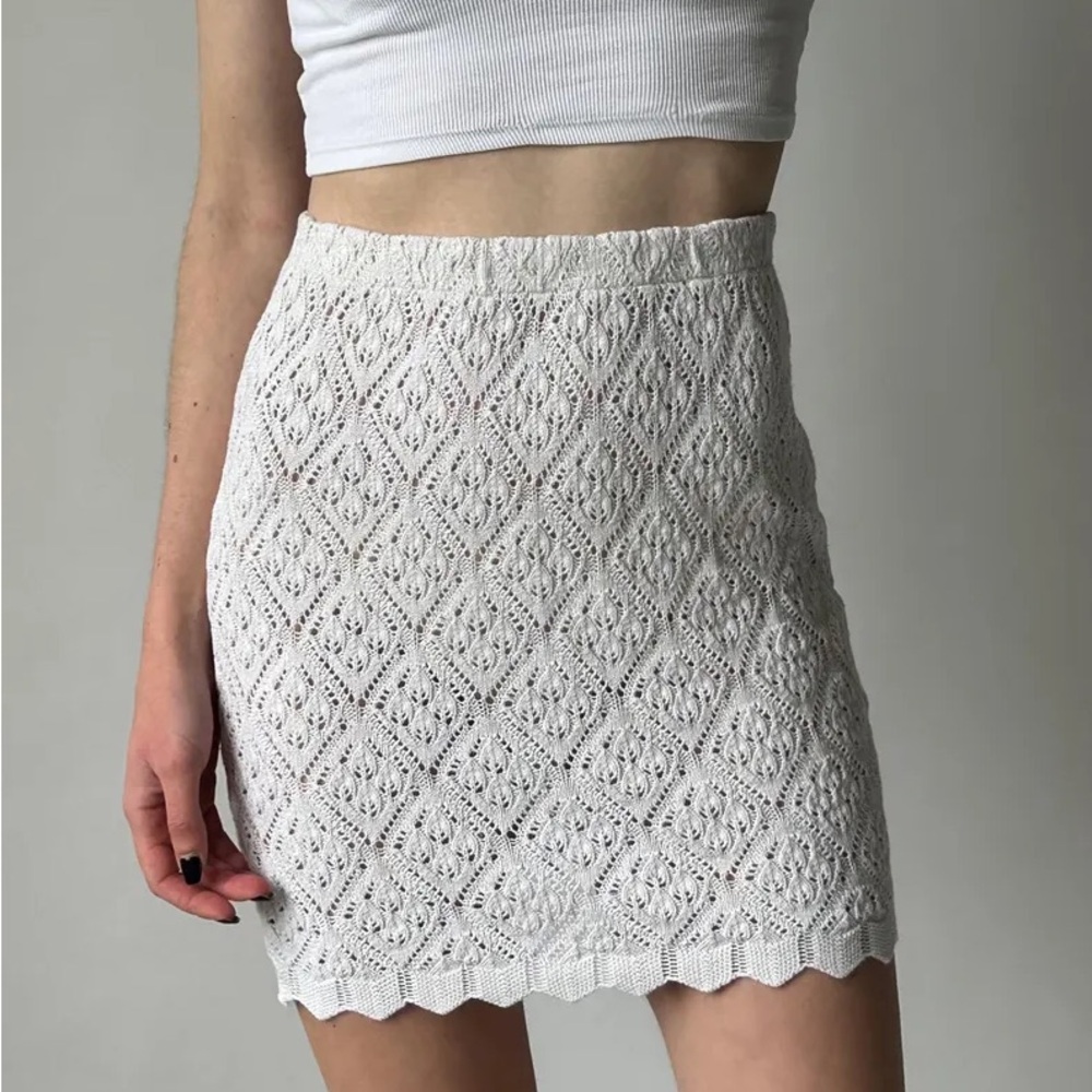 Vintage cream crochet Skirt